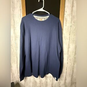 Mens Free Planet Shirt Large Blue Thermal Henley Long Sleeve 322